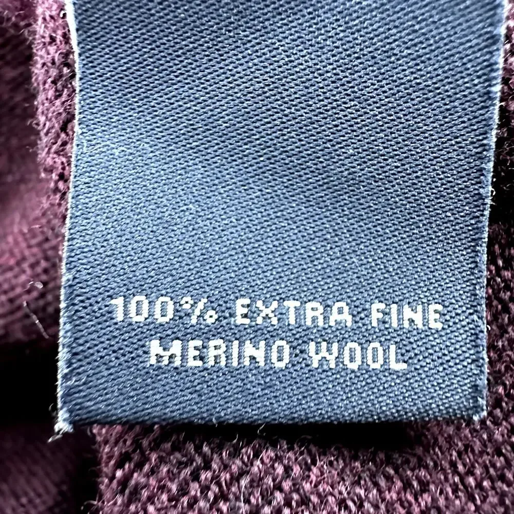 Hart Schaffner Marx 1/4 Zip Pullover Sweater Extra Fine Merino Wool Maroon Red L